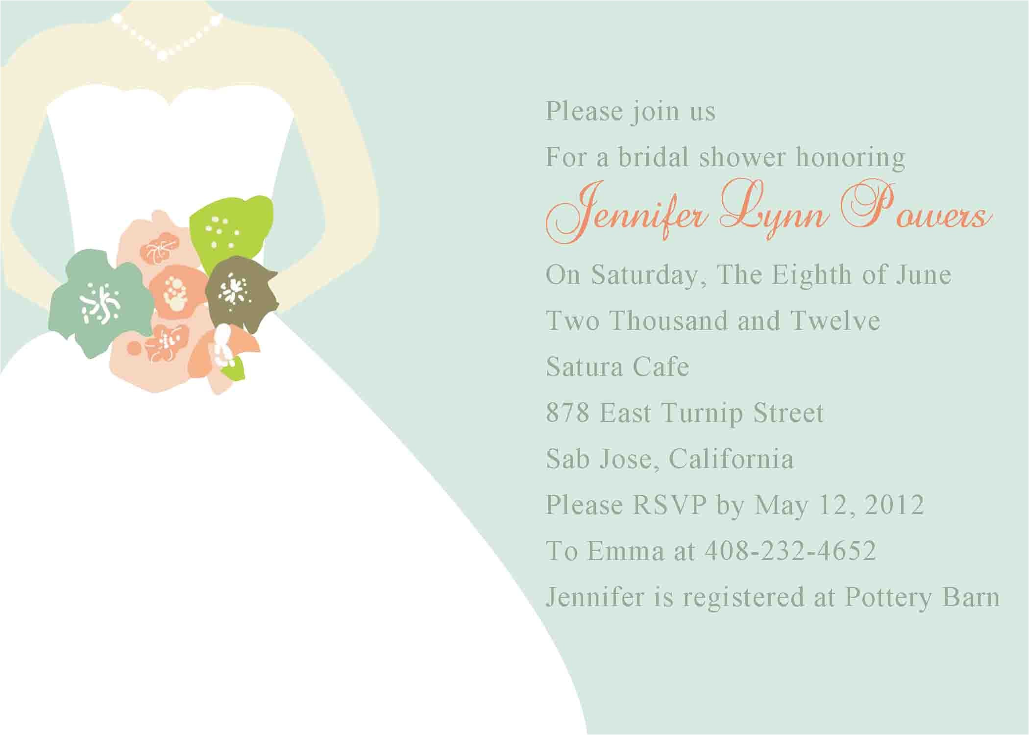 Bridal Shower Invitation Examples Bridal Shower Invitation Templates Bridal Shower