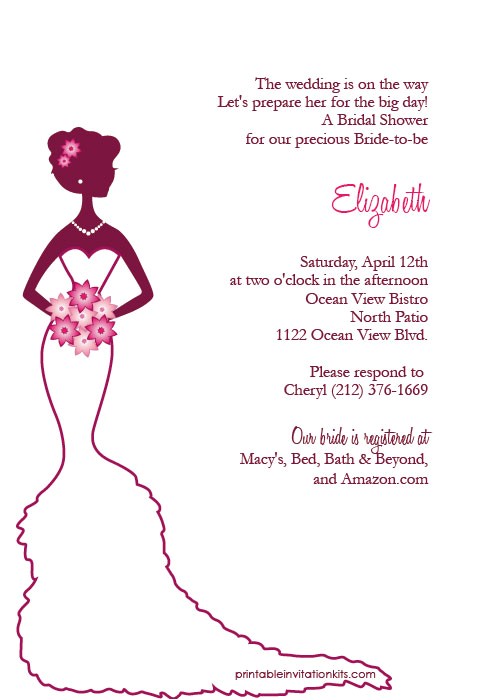 Bridal Shower Invitation Kits Elegant Bride Bridal Shower Invitation ← Wedding
