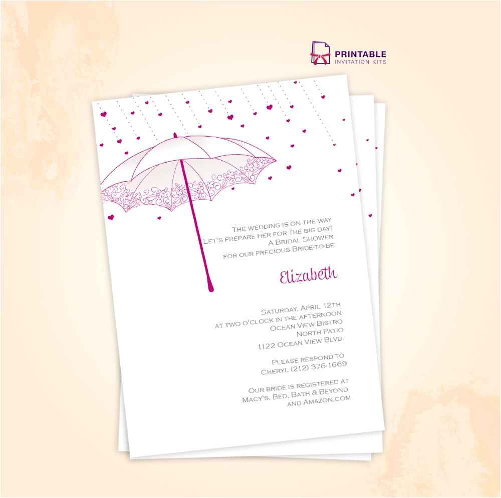 Bridal Shower Invitation Kits Umbrella Bridal Shower Invite ← Wedding Invitation
