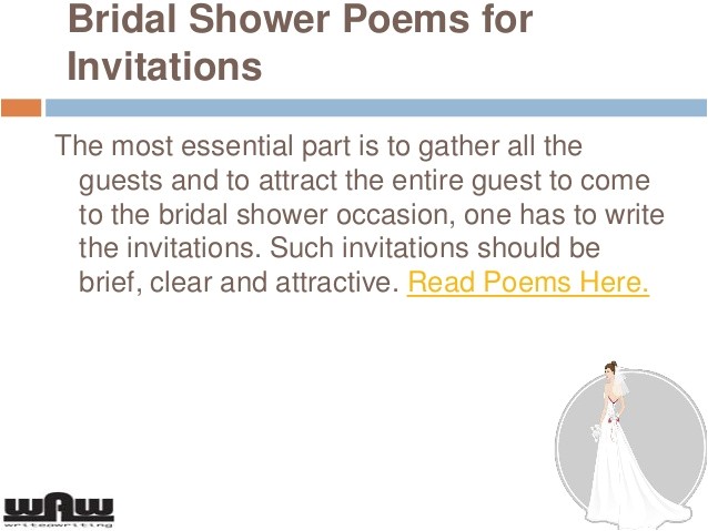 Bridal Shower Invitation Poems and Quotes Bridal Shower and Wedding Shower Invitations Wording