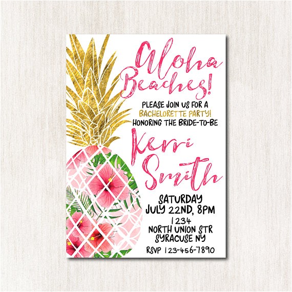 Bridal Shower Invitations Australia Aloha Beaches Bridal Shower Invitation Hawaiian Invitation