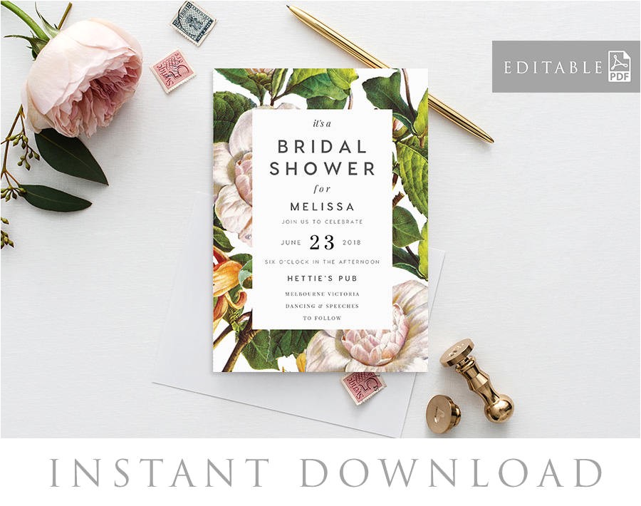 Bridal Shower Invitations Australia Bridal Shower Invitation Instant Download Bridal Shower
