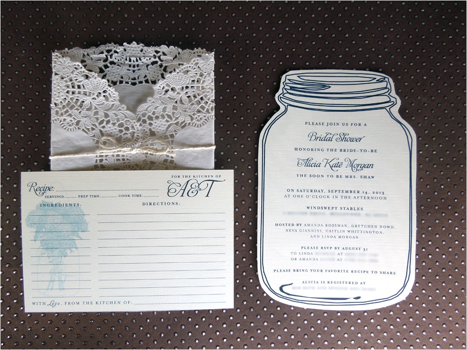 Bridal Shower Invitations Mason Jar theme Alicia S Mason Jar Bridal Shower Caitlin
