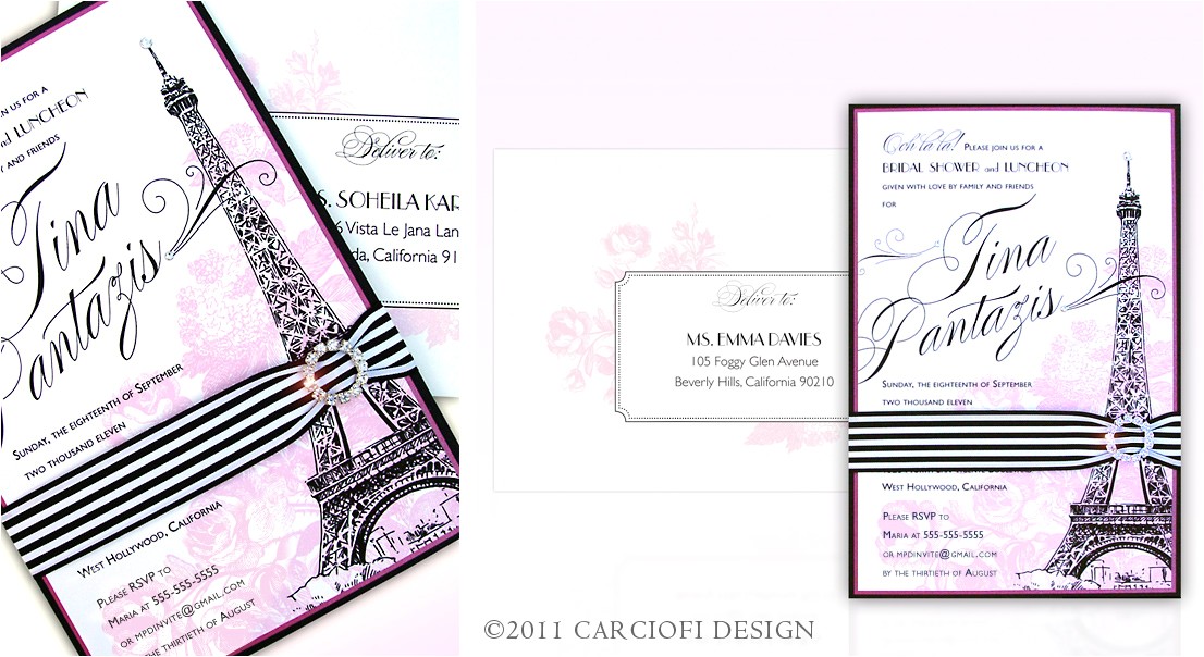 Bridal Shower Invitations Paris theme Paris Party Invitation