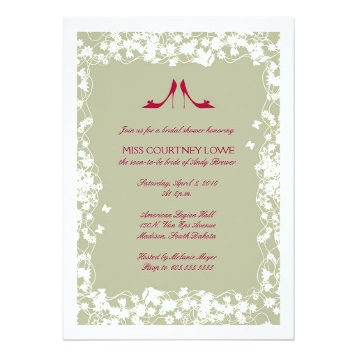 Bridal Shower Invitations Shoes Cranberry Shoes Bridal Shower Invitation