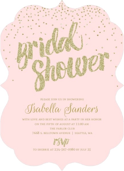 Bridal Shower Invitations Under $1 Blush & Faux Gold Glitter Bridal Shower Invitation