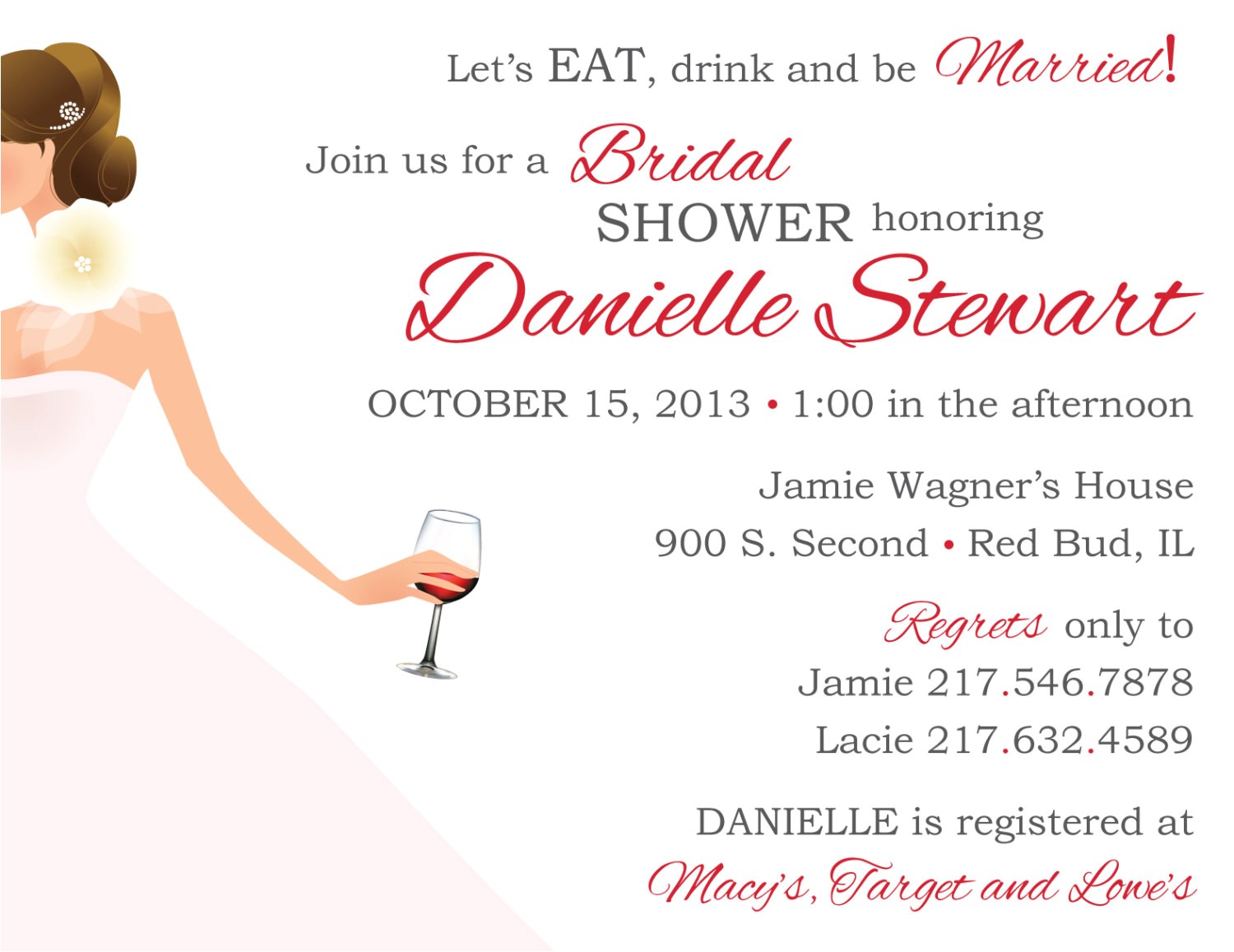 Bridal Shower Invitations Wine theme Wording Wine theme Bridal Shower Invitation & Thank You Card
