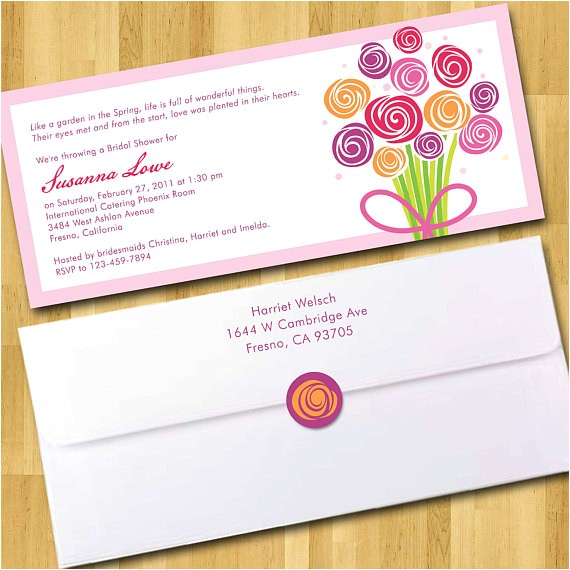 Bridal Shower Invitations with Envelopes Bridal Shower Invitations 4×9 with Envelope by Moncherdesigns