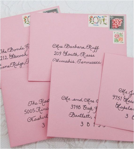 Bridal Shower Invitations with Envelopes Wedding Calligraphy for Invitation Envelope Addressing
