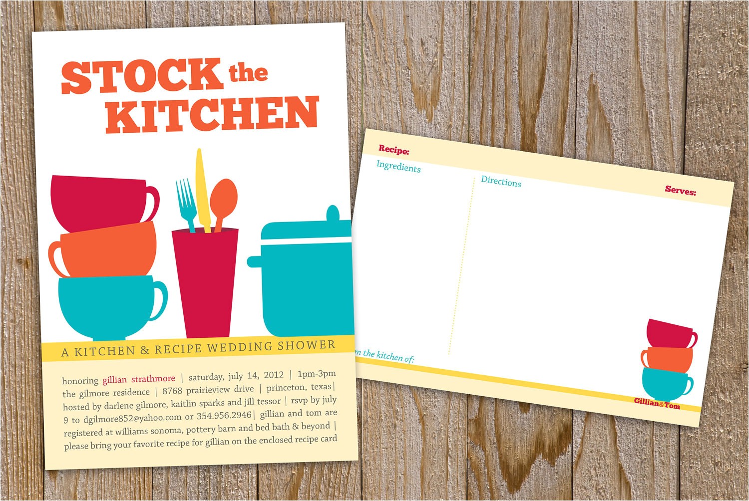 Bridal Shower Invitations with Matching Recipe Cards Bridal Shower Invitations Bridal Shower Invitations and