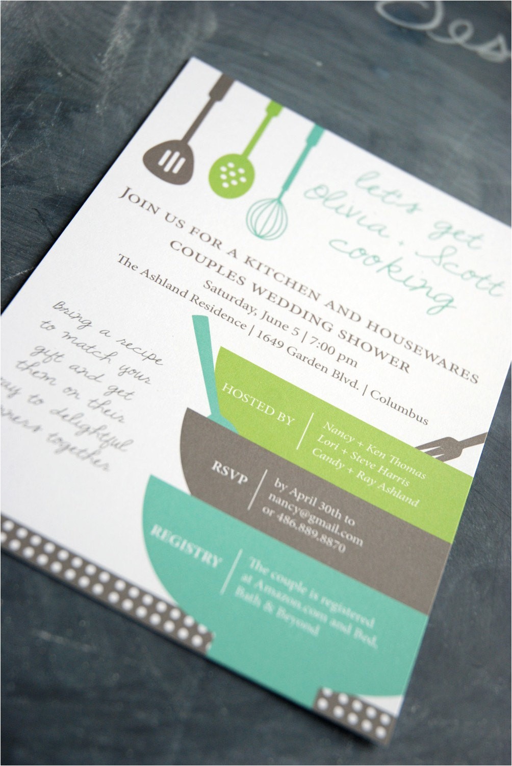 Bridal Shower Invitations with Matching Recipe Cards Items Similar to Bridal Shower Invitation and Matching