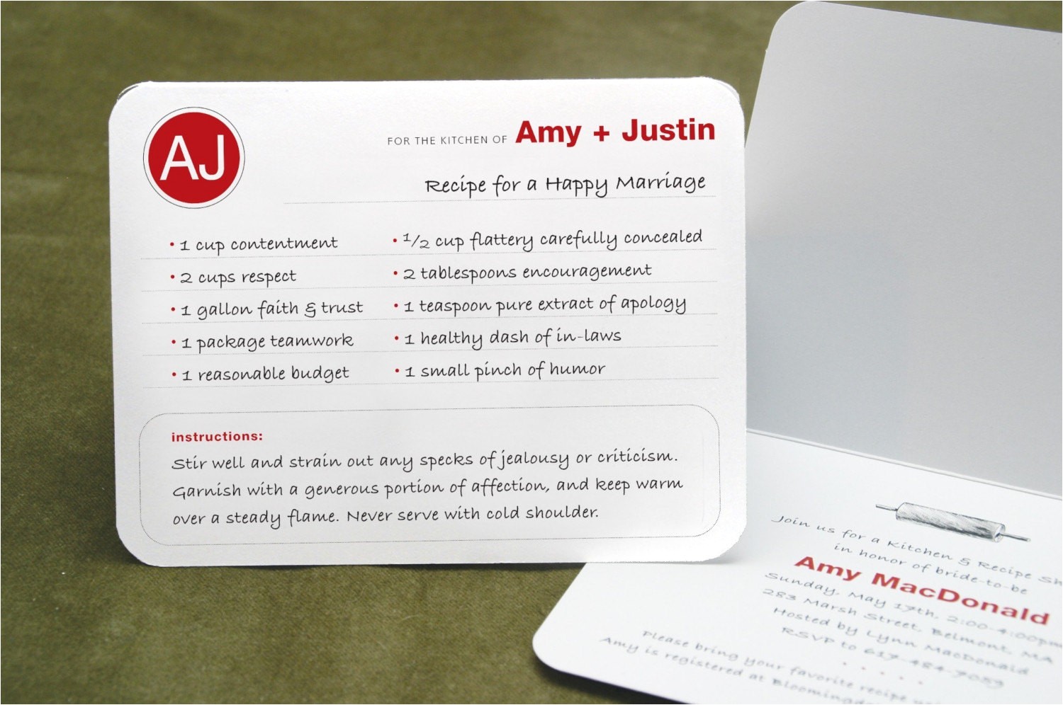 Bridal Shower Invitations with Recipe Cards Wording Bridal Shower Invitations Bridal Shower Invitations Recipe