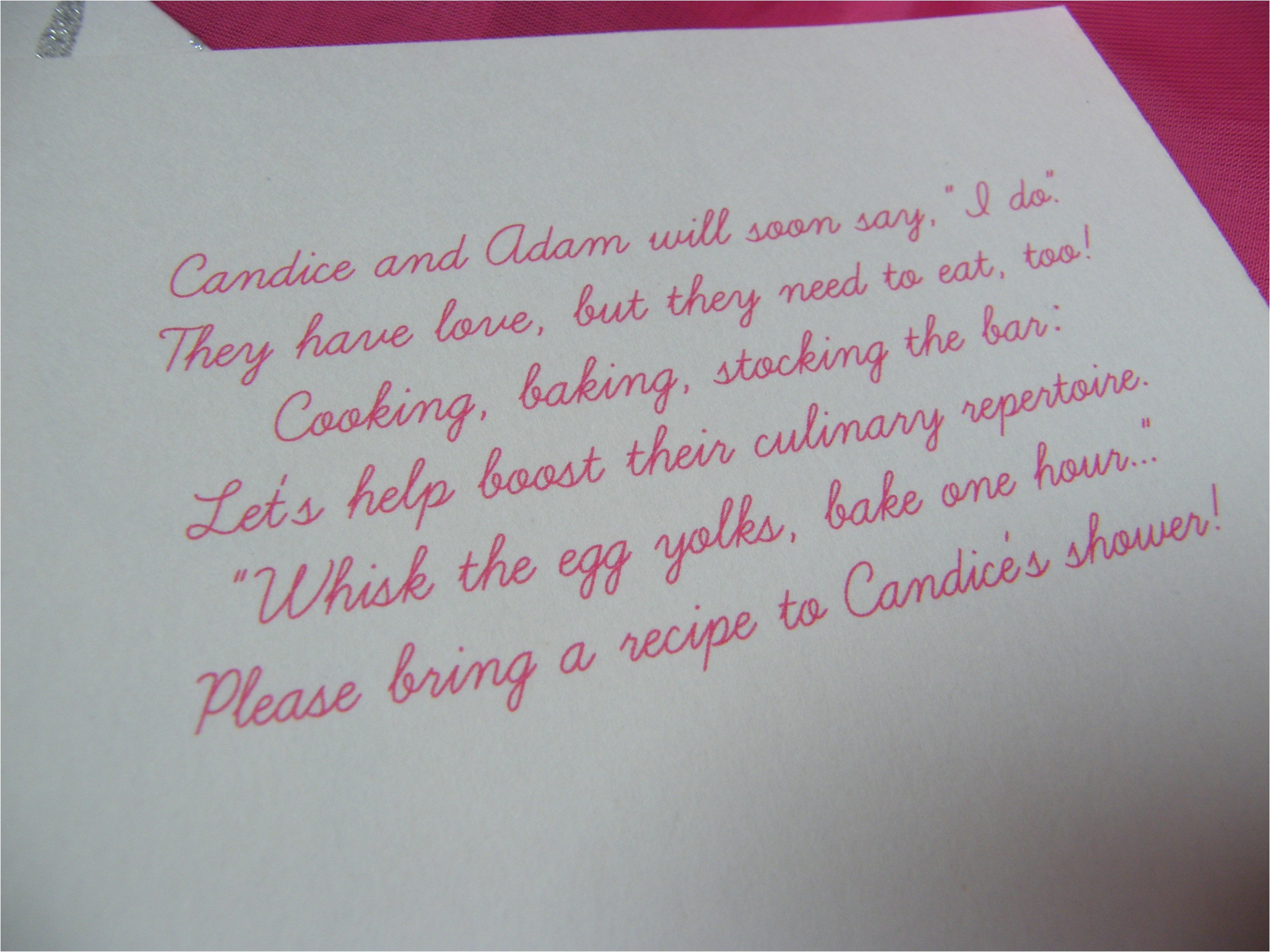 Bridal Shower Invitations with Recipe Cards Wording Recipe Cards for Bridal Shower Wording