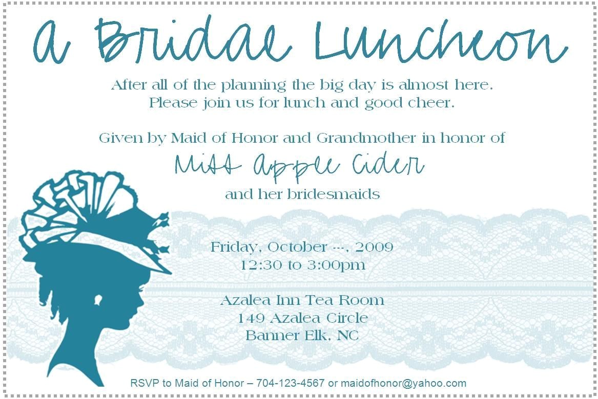 Bridal Shower Luncheon Invitation Wording Bridal Shower Invitation Verbiage Bridal Shower