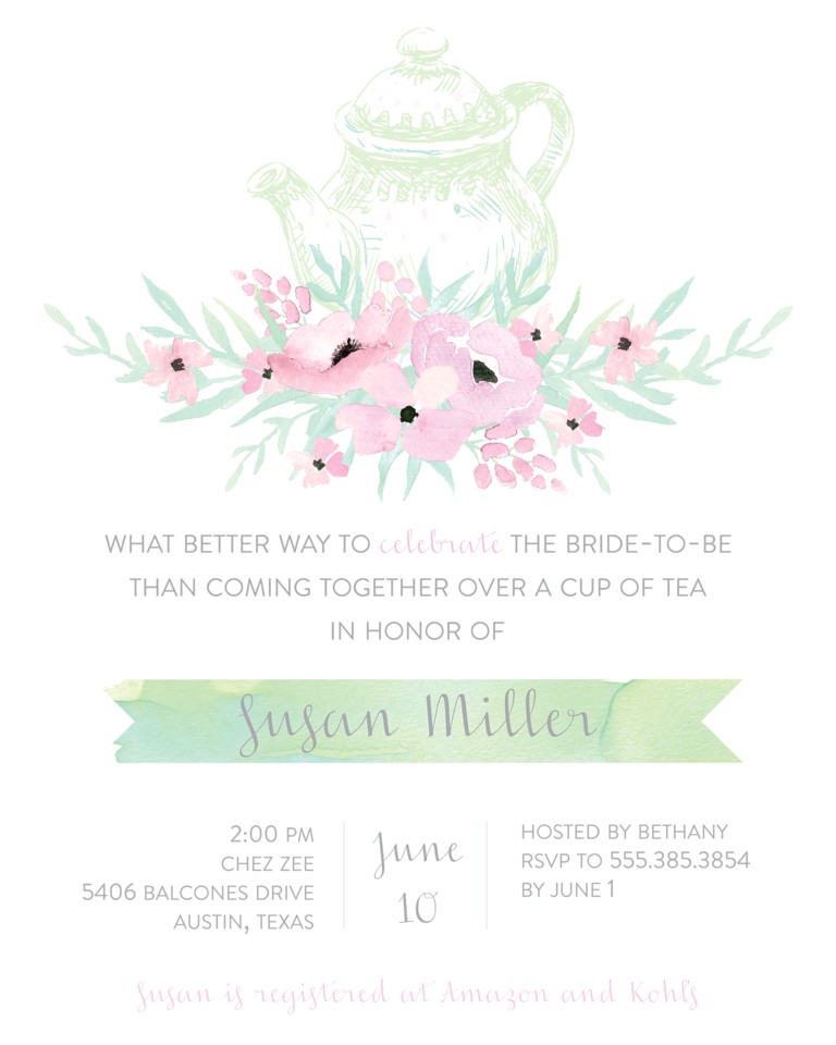Bridal Shower Tea Party Invitation Wording Bridal Shower Invitation Wording Ideas and Etiquette
