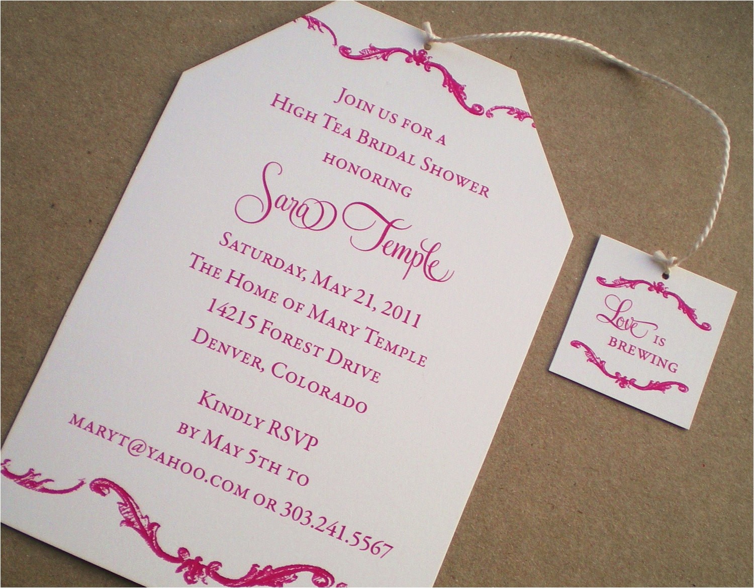 Bridal Shower Tea Party Invitation Wording High Tea Bridal Shower Invitations