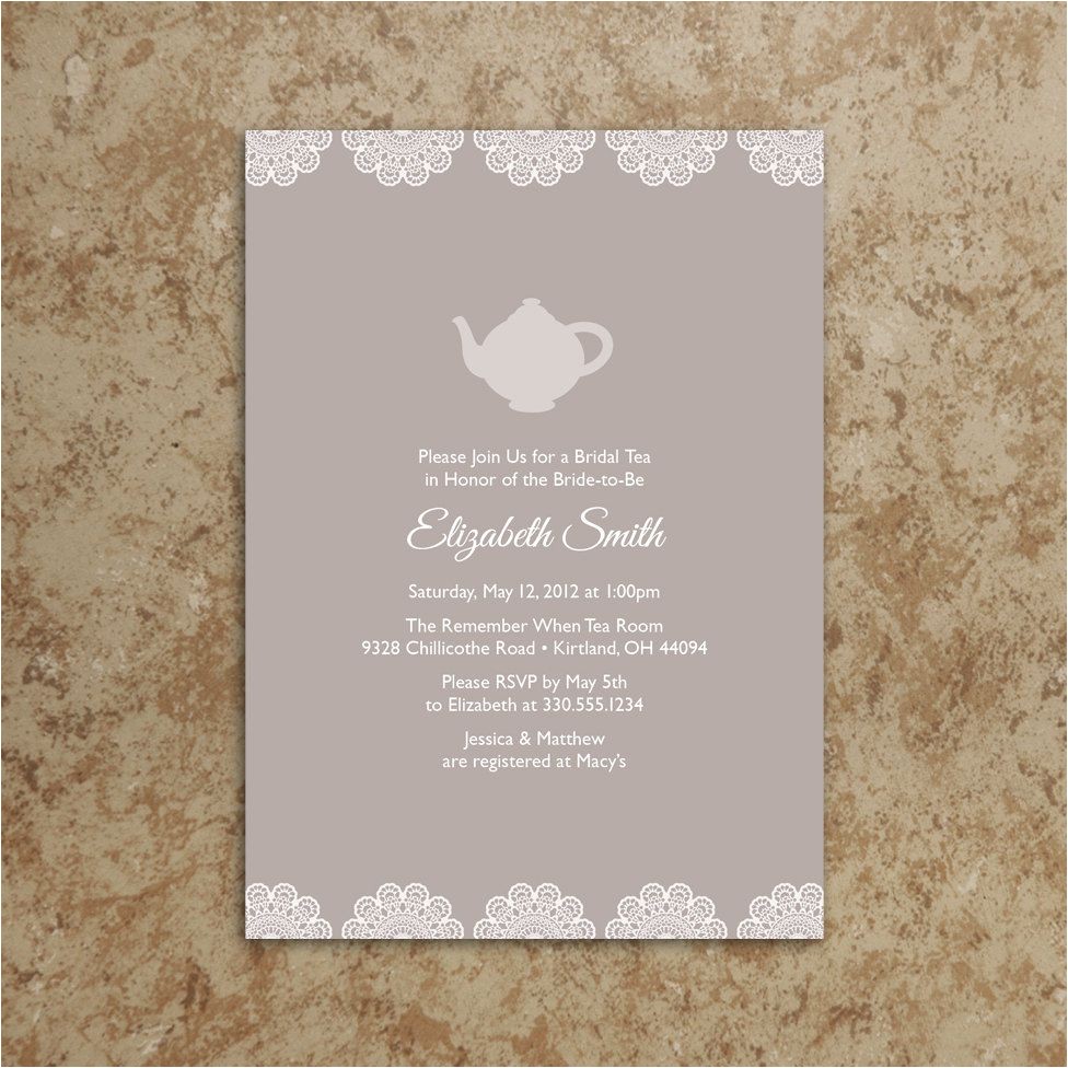 Bridal Shower Tea Party Invitations Etsy Bridal Shower Tea Party Invitations Bridal Shower Tea