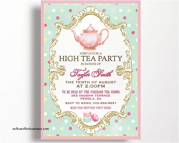 Bridal Shower Tea Party Invitations Etsy Wedding Invitation Luxury attire Wording for Wedding