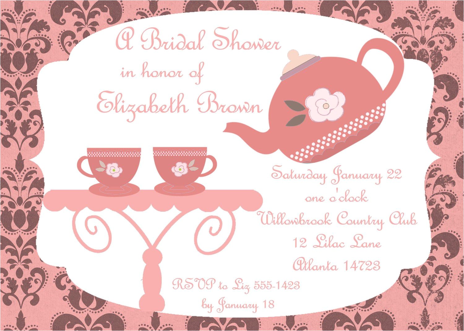 Bridal Shower Tea Party Invitations Templates Bridal Shower Tea Party Invitations Bridal Shower Tea