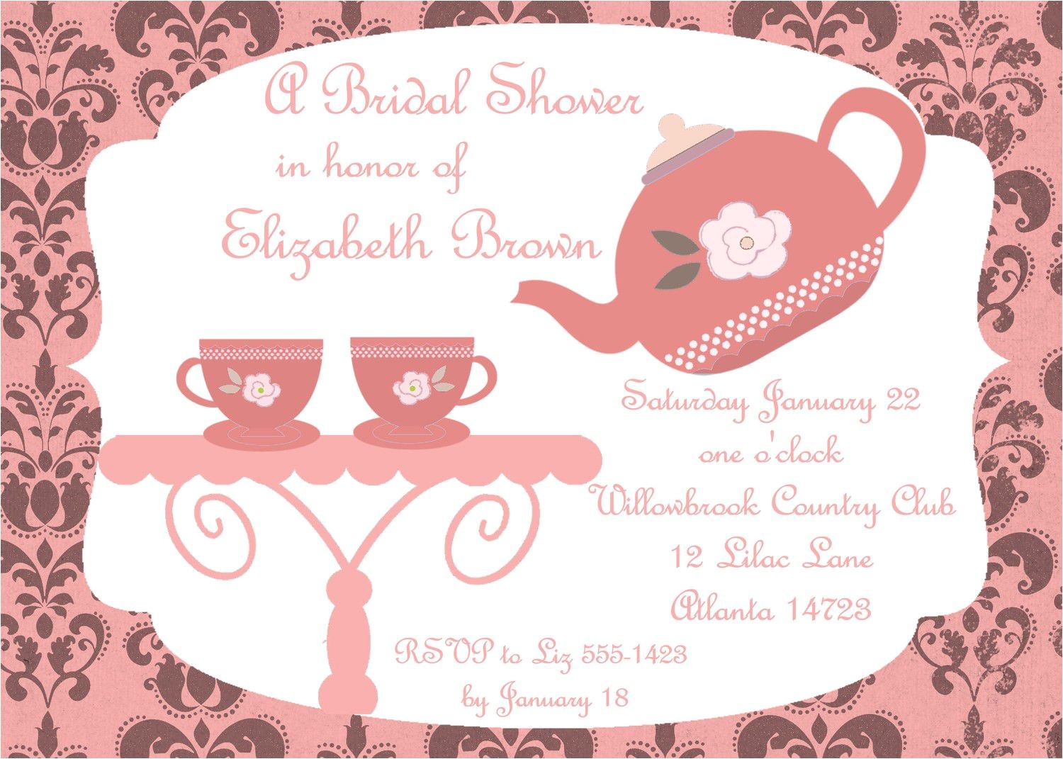 Bridal Tea Party Invitations Free Bridal Shower Tea Party Invitations Bridal Shower Tea