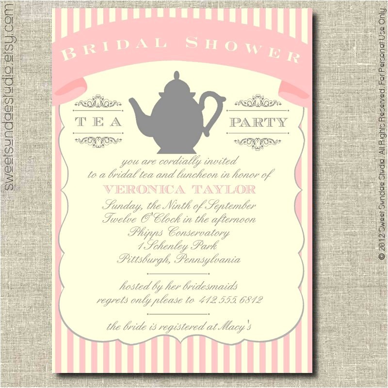 Bridal Tea Party Invitations Free Bridal Shower Tea Party Invitations