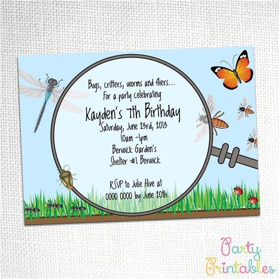 Bug Party Invitation Template Bug Hunt Party Invitation by Party Printables