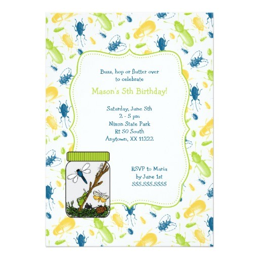Bug Party Invitation Template Bug Jar Birthday Party Invite with Insects