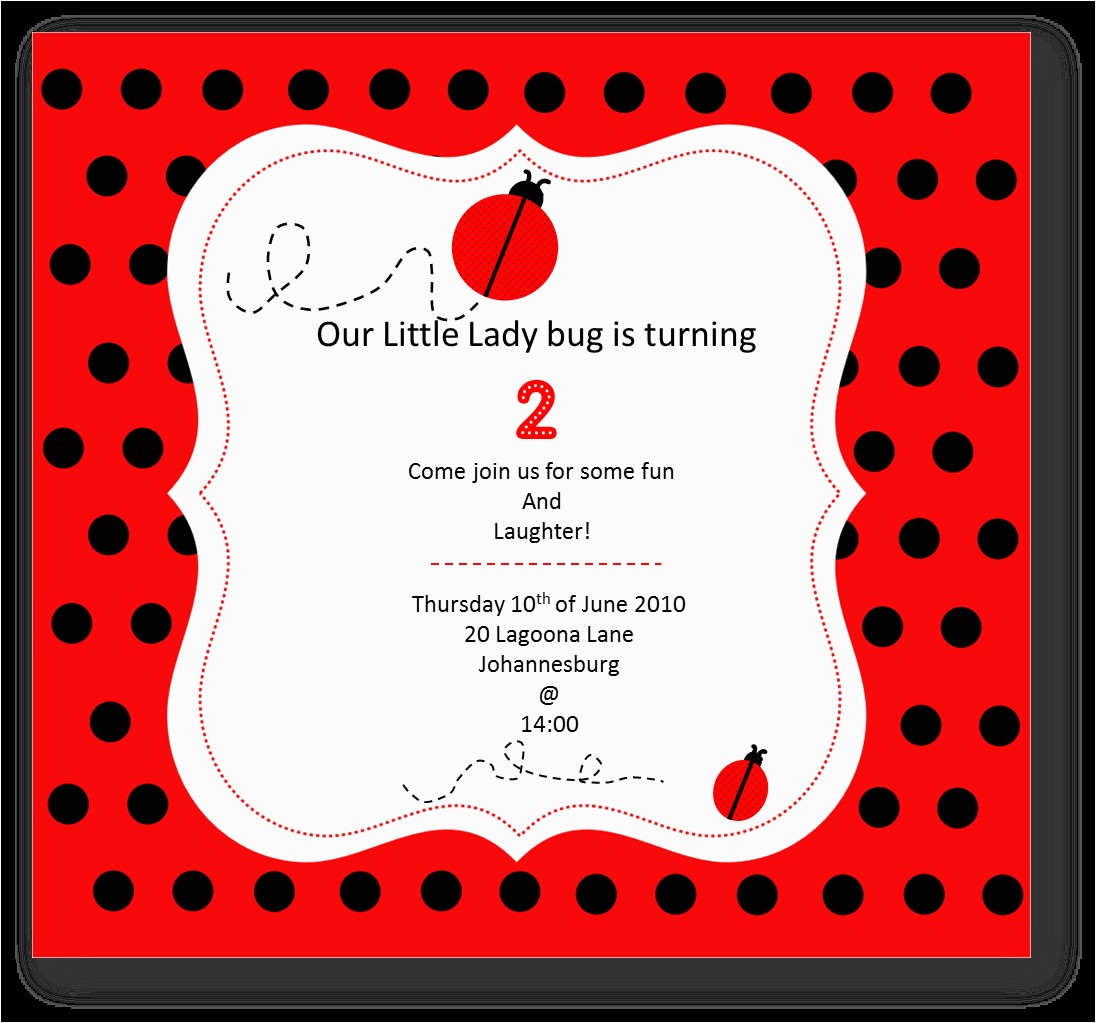 Bug Party Invitation Template Just Baking Little Lady Bug Inspiration