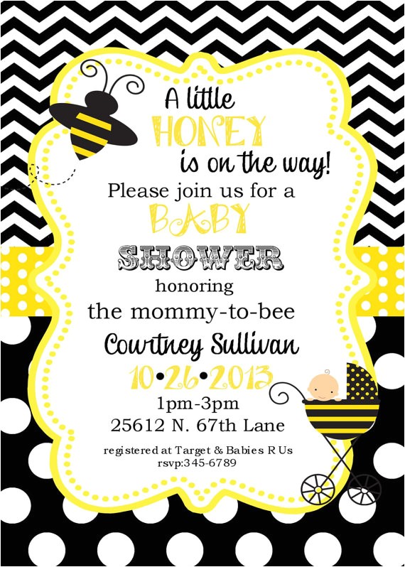 Bumble Bee Baby Shower Invites Bumble Bee Baby Shower Invitations Digital or Printable File Bumble Bee Baby Shower Invites Bumble Bee Baby Shower Invitations Digital or Printable File