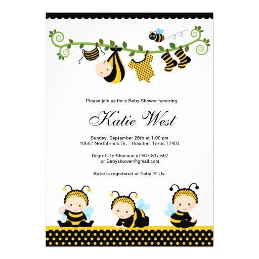Bumble Bee Baby Shower Invites Personalized Bumble Bee Baby Invitations