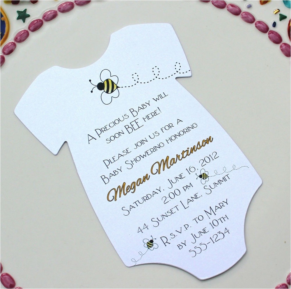 Bumble Bee themed Baby Shower Invitations Baby Shower Invitation Bumble Bee theme Printed On Matte