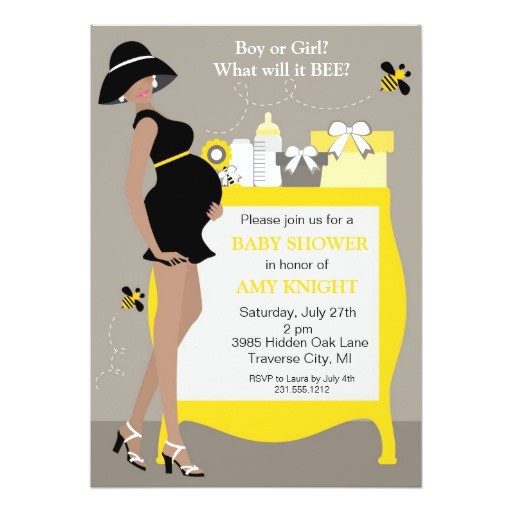 Bumble Bee themed Baby Shower Invitations Bumble Bee Baby Shower Invitations African Ameri