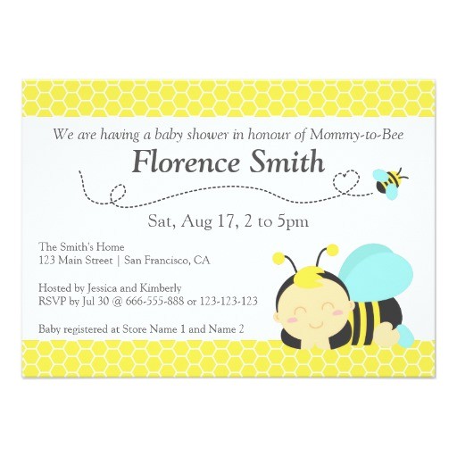 Bumble Bee themed Baby Shower Invitations Cute Bumble Bee theme Boy Baby Shower 4 5" X 6 25