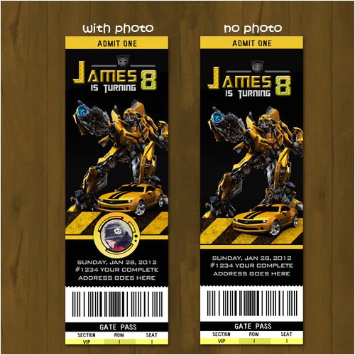 Bumblebee Transformer Birthday Invitations Transformers Bumblebee Ticket Birthday Invite · Splashbox