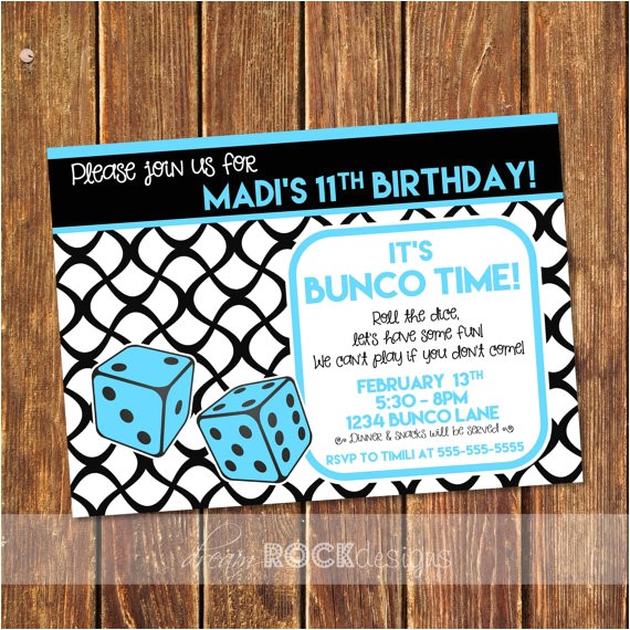 Bunco Birthday Party Invitations Bunco Birthday Party Invitation Bunco Invite Bunco