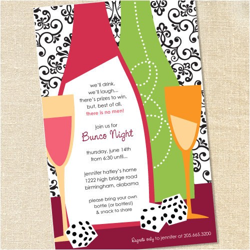 Bunco Birthday Party Invitations Sweet Wishes Girls Night Out Bunco Casino Party Invitations