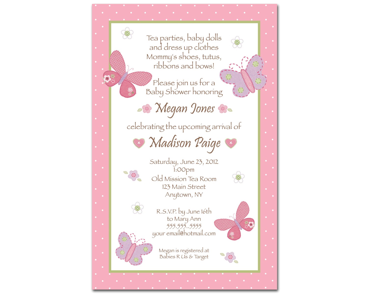 Butterfly Baby Shower Invites butterfly Baby Shower Invitations