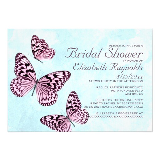 Butterfly Bridal Shower Invitations Vintage butterflies Bridal Shower Invitations 5" X 7