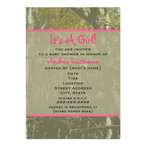 Camo Baby Shower Invites Camouflage & Pink Baby Shower Invitation