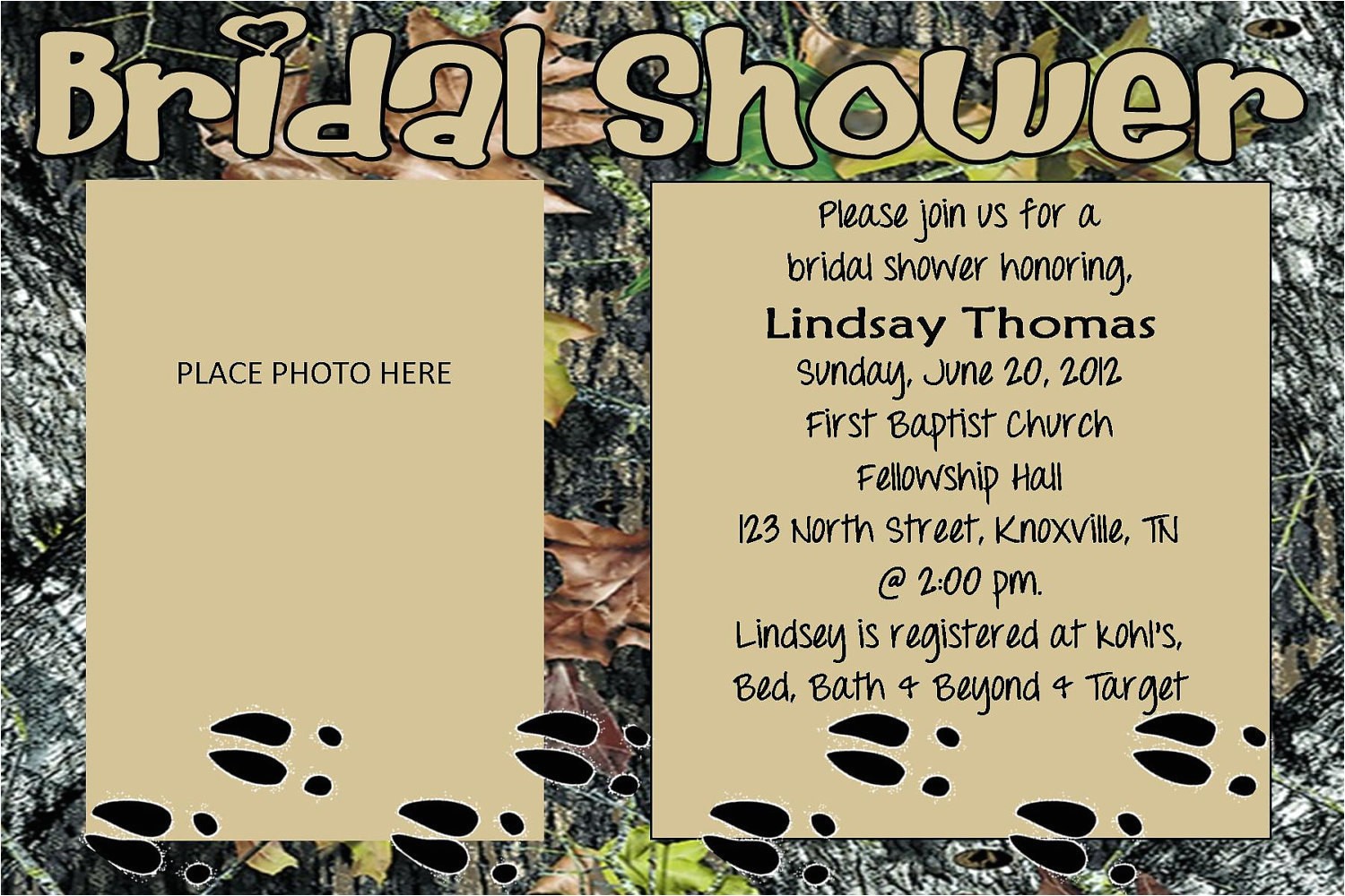 Camo Bridal Shower Invitations Unavailable Listing On Etsy