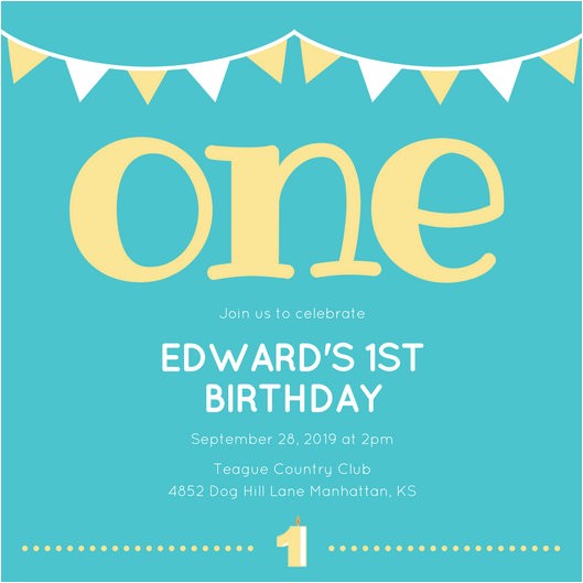 Canva Birthday Invite 1st Birthday Invitation Templates Canva