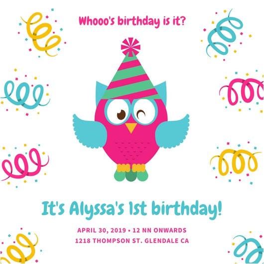 Canva Birthday Invite Customize 597 1st Birthday Invitation Templates Online