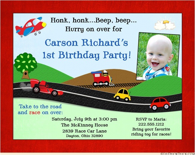 Car themed Birthday Invitation Card Planes Trains Automobiles Birthday Invitation Car themed Birthday Invitation Card Planes Trains Automobiles Birthday Invitation