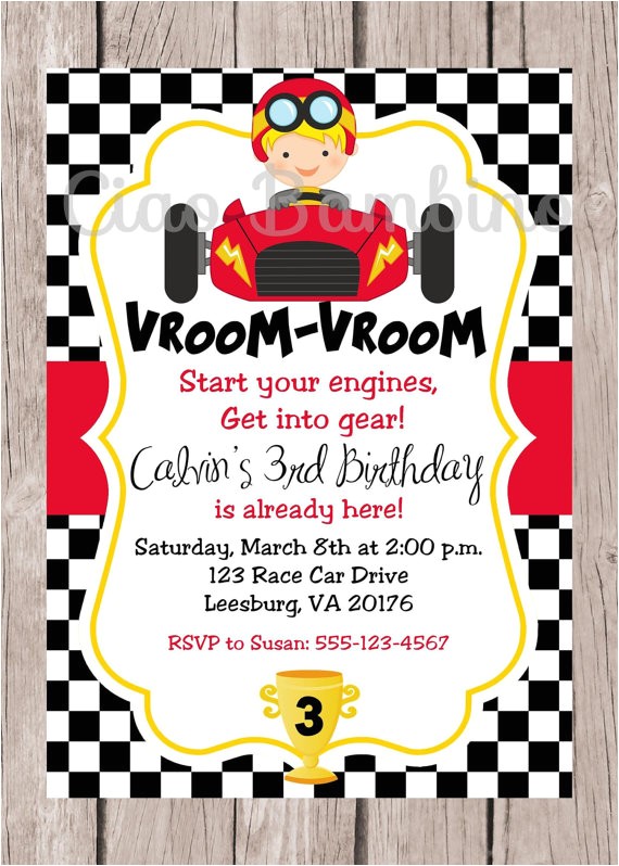 Car themed Birthday Invitation Templates Printable Race Car Birthday Party Invitation Car themed Birthday Invitation Templates Printable Race Car Birthday Party Invitation