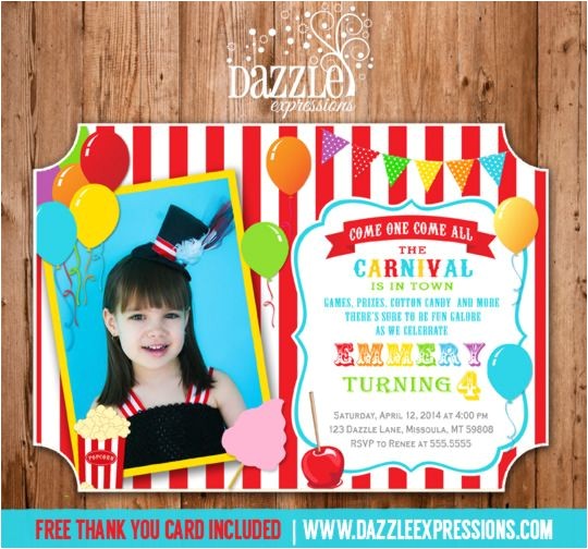 Carnival 1st Birthday Invitations 1000 Images About Backyard Carnival Circus On Pinterest