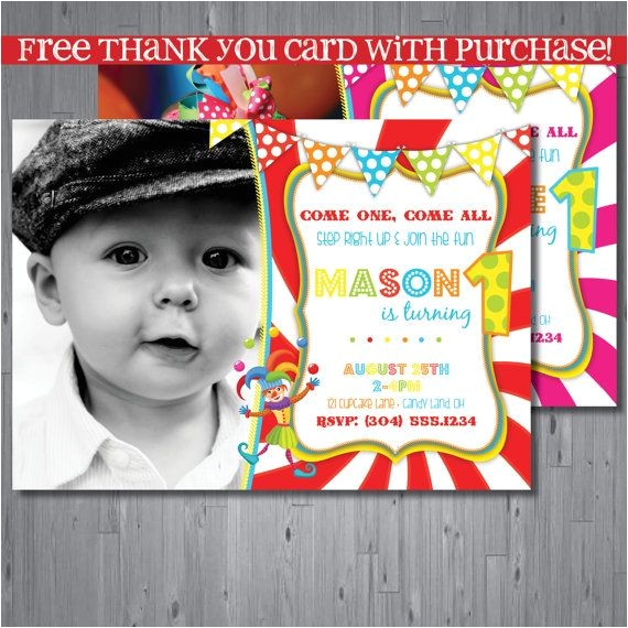 Carnival 1st Birthday Invitations Circus Birthday Invitation First Birthday Party