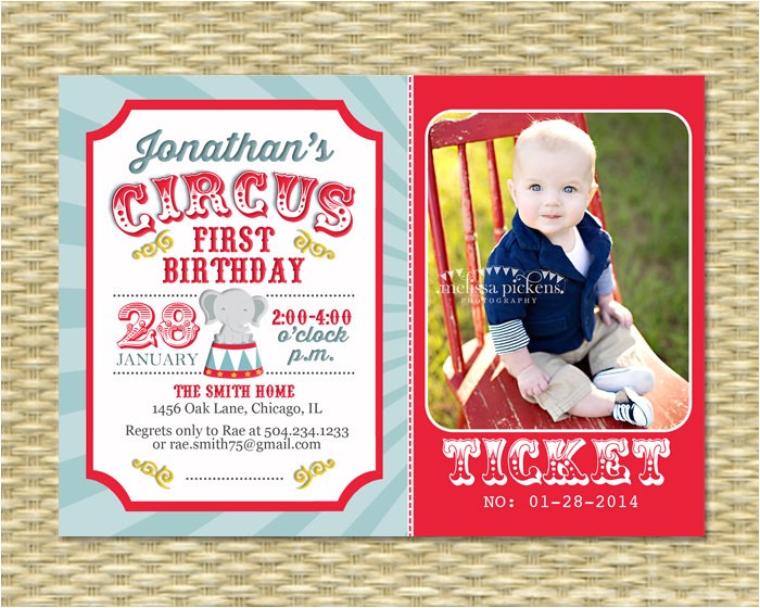 Carnival 1st Birthday Invitations Circus First Birthday Invitation Circus Birthday Invite