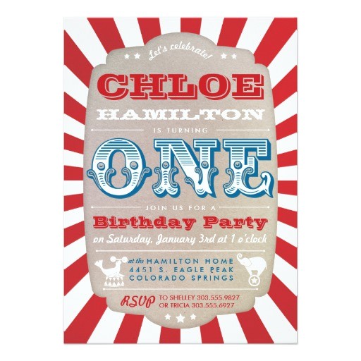 Carnival 1st Birthday Invitations First Birthday Circus Carnival Party Invitation