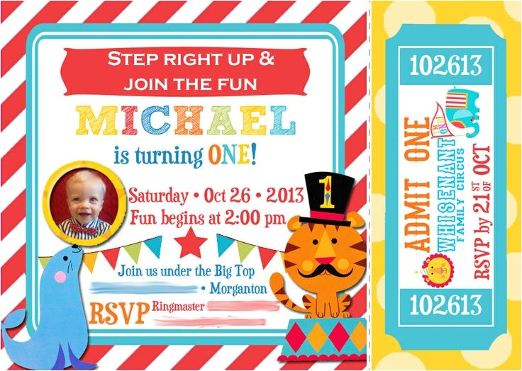 Carnival First Birthday Invitations Circus 1st Birthday Invitation Fisher Price Circus