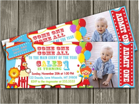 Carnival First Birthday Invitations Circus Carnival Ticket Birthday Invitation Free